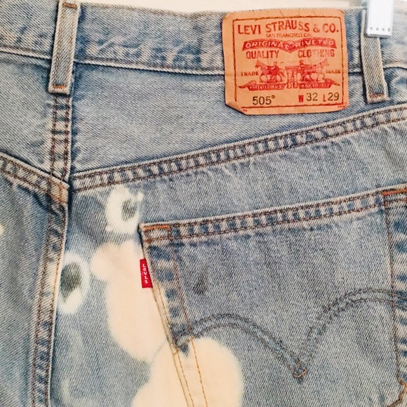 Levis 505 Regular Fit Destroy Denim Jeans 32 - Picture 7 of 8